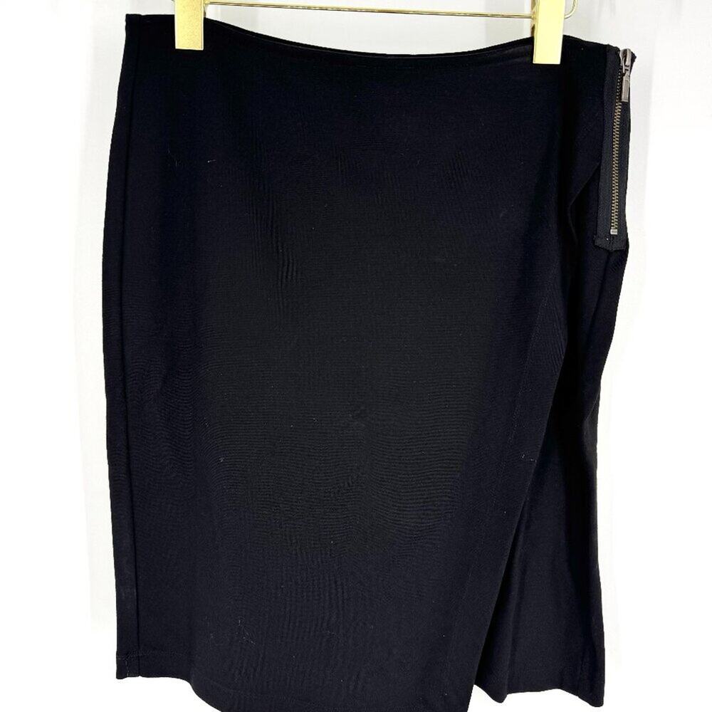 CAbi Side Zip Asymmetrical Pencil Skirt Black Size 4